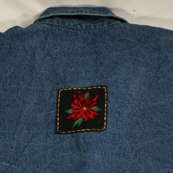 LIFESTYLE Vintage Embroidered Denim Jacket Sz Medium - Picture 11 of 15